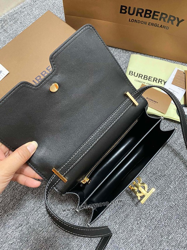 Burberry專櫃新版型立挺TB專屬標識鎖扣包 巴寶莉粒紋皮單肩斜挎女包 yxb1220